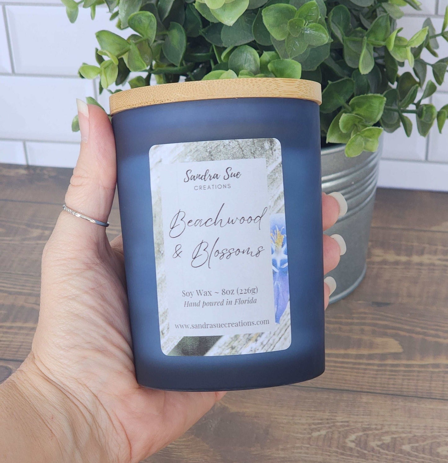 beachwood and blossoms soy candle