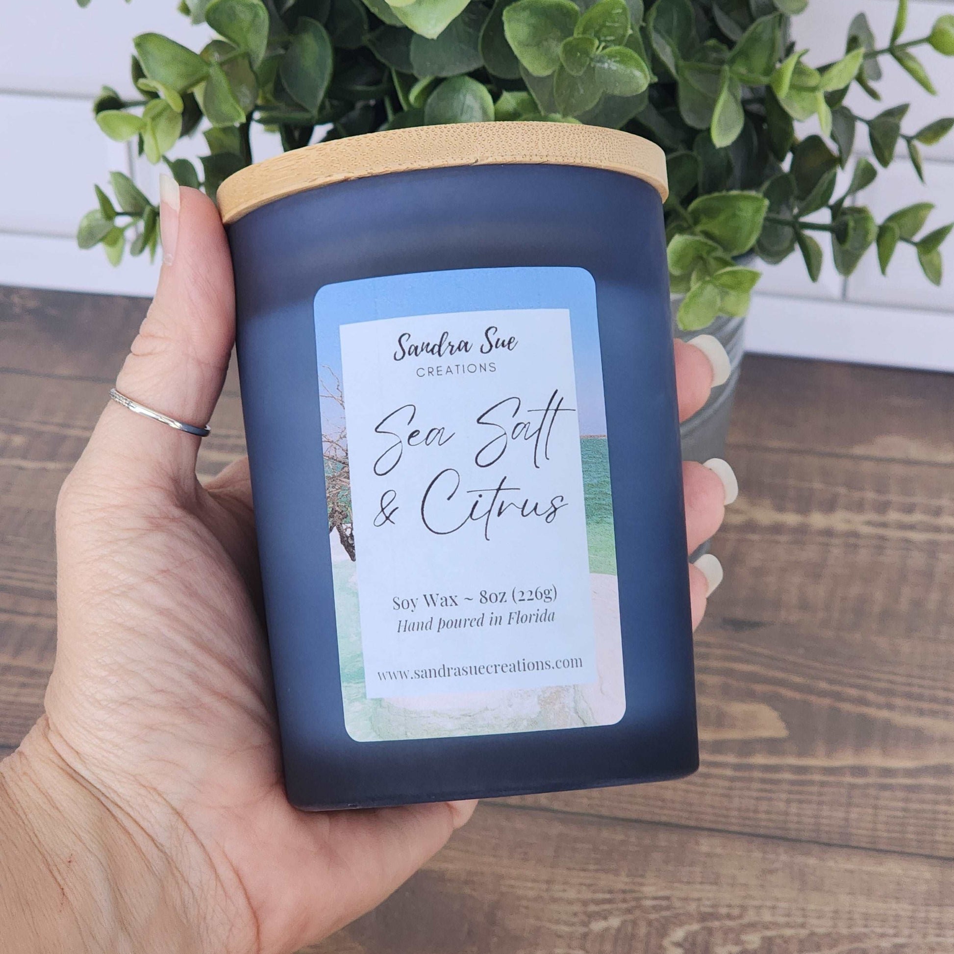 sea salt and citrus soy candle