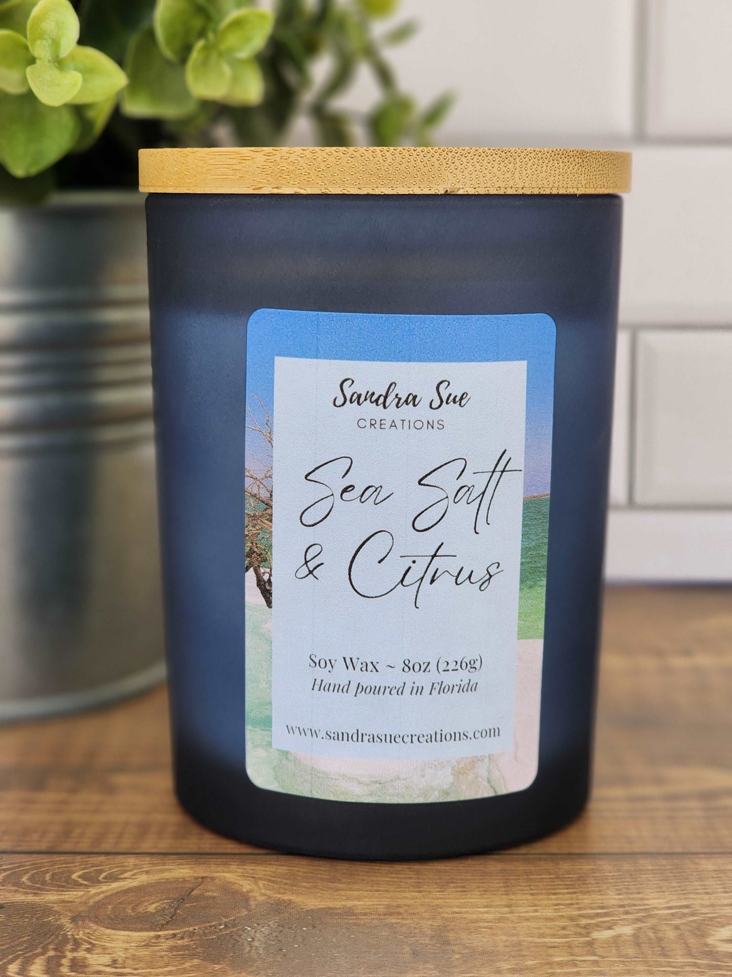 sea salt and citrus soy candle